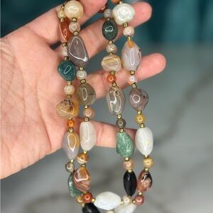 Vintage Beggar Multi-Stone Necklace - 1970’s